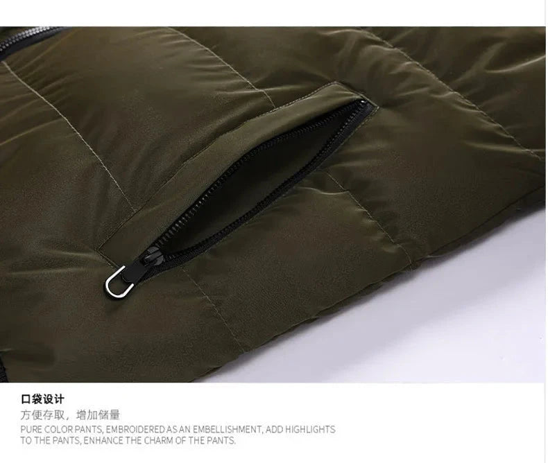 Double Sided Outerwear Men's New Cotton Padded Parkas Men Autumn Winter Jacket Brand Warm Comfortable Down Jacket Removable Hat exovai.com