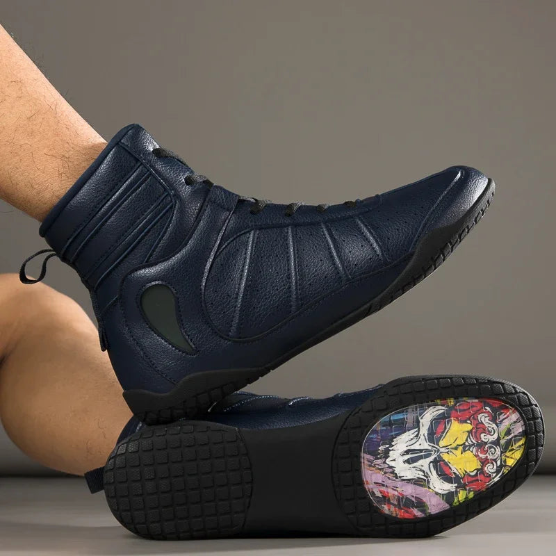 Wear Resistant Anti-slip Gym Folding Boxing Training Boots Professional New Breathable Men's and Women's Wrestling Shoes exovai.com