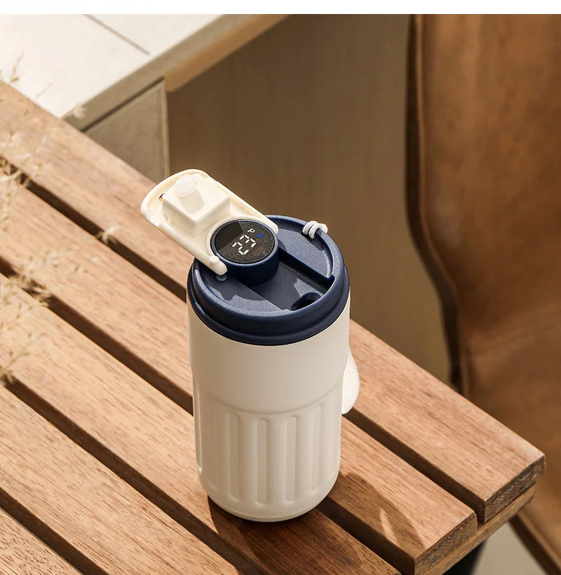 450ml Thermos Bottle Smart Display Temperature 316 Stainless Steel Vacuum Cup Office Coffee Cup Business Portable Thermal Mug exovai.com