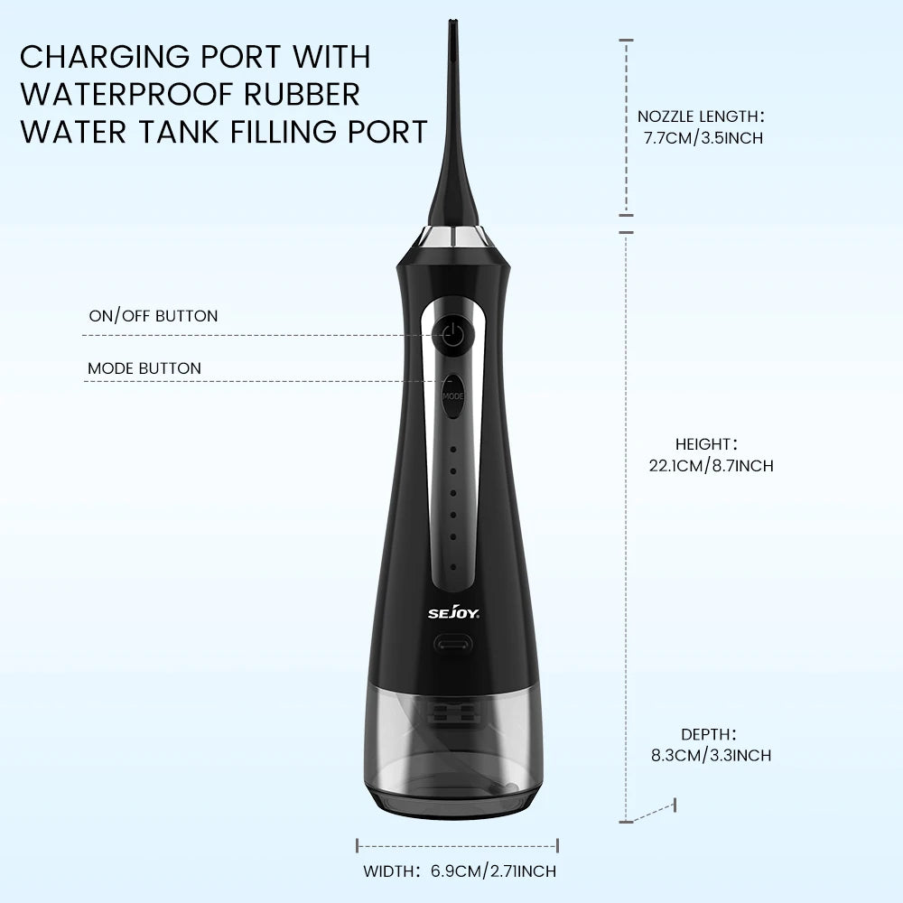 Sejoy Water Dental Flosser Oral Irrigator 8 Jet Tips 5 Modes IPX7 Waterproof  Portable Cordless Teeth Cleaner for Home&Travel exovai.com