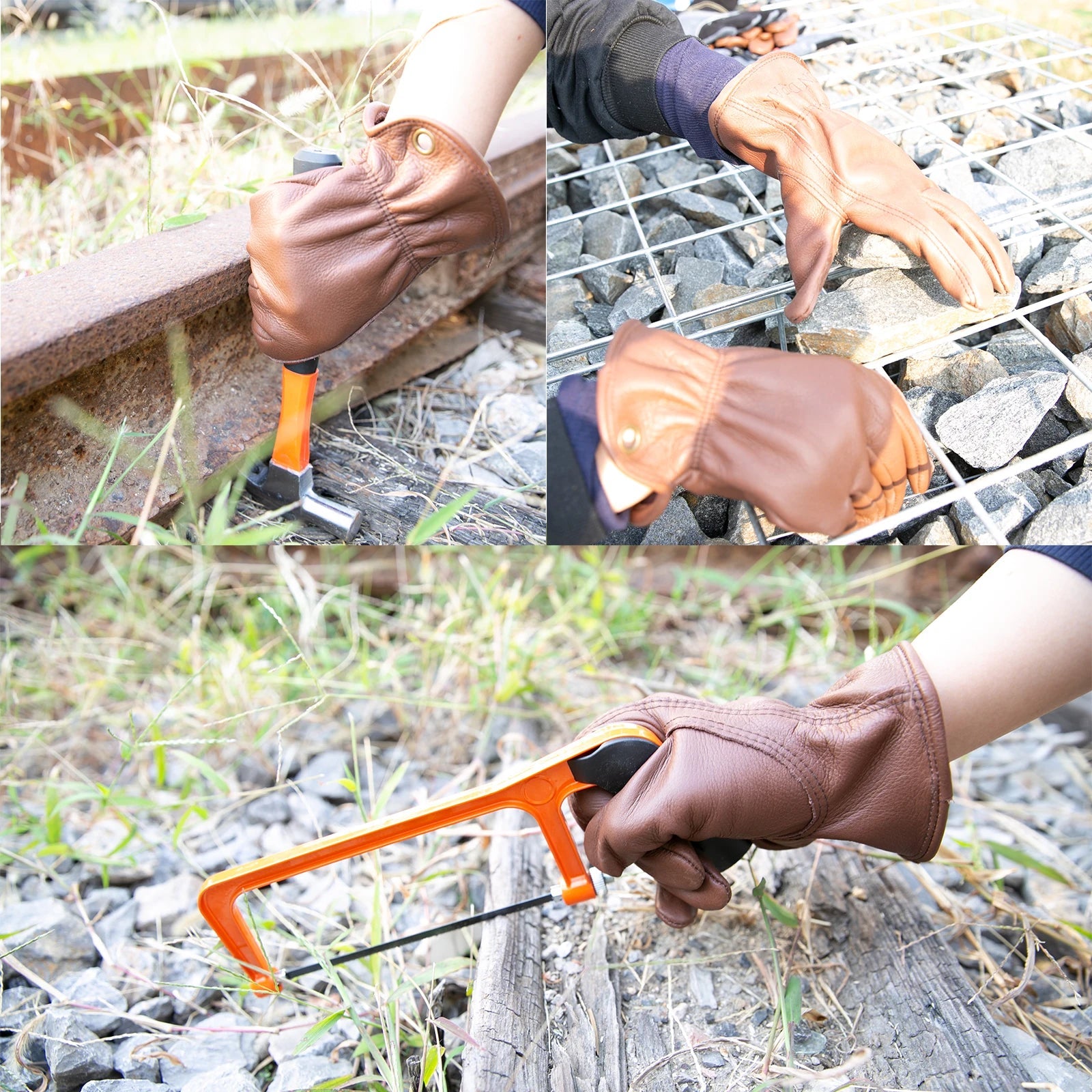 Leather Working Gloves for Gardening,Thornproof Gardening Gloves for Men and Women,Heavy Duty Leather Work Gloves Men exovai.com