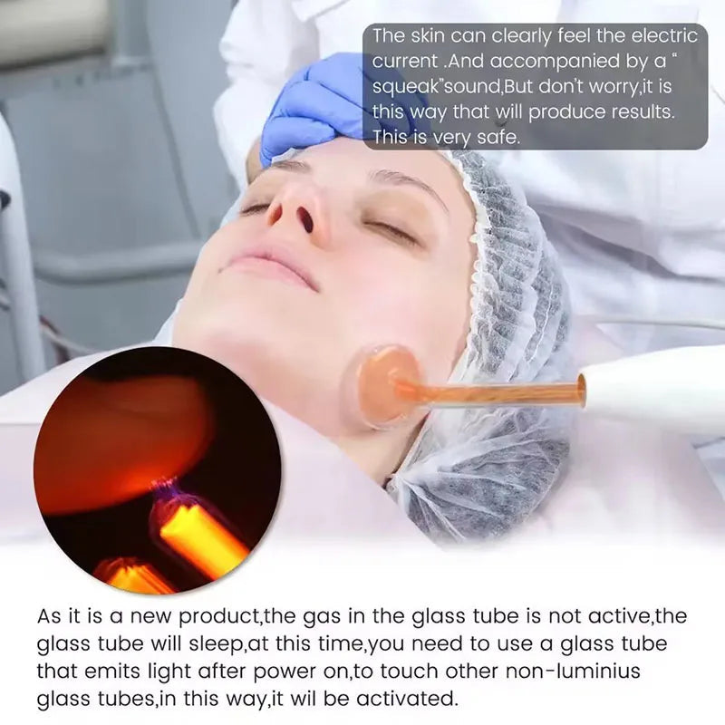 4 In 1 High Frequency Electrode Wand Neon Electrotherapy Glass Tube Acne Spot Remover Facial Therapy Wand Home Spa Beauty Device exovai.com