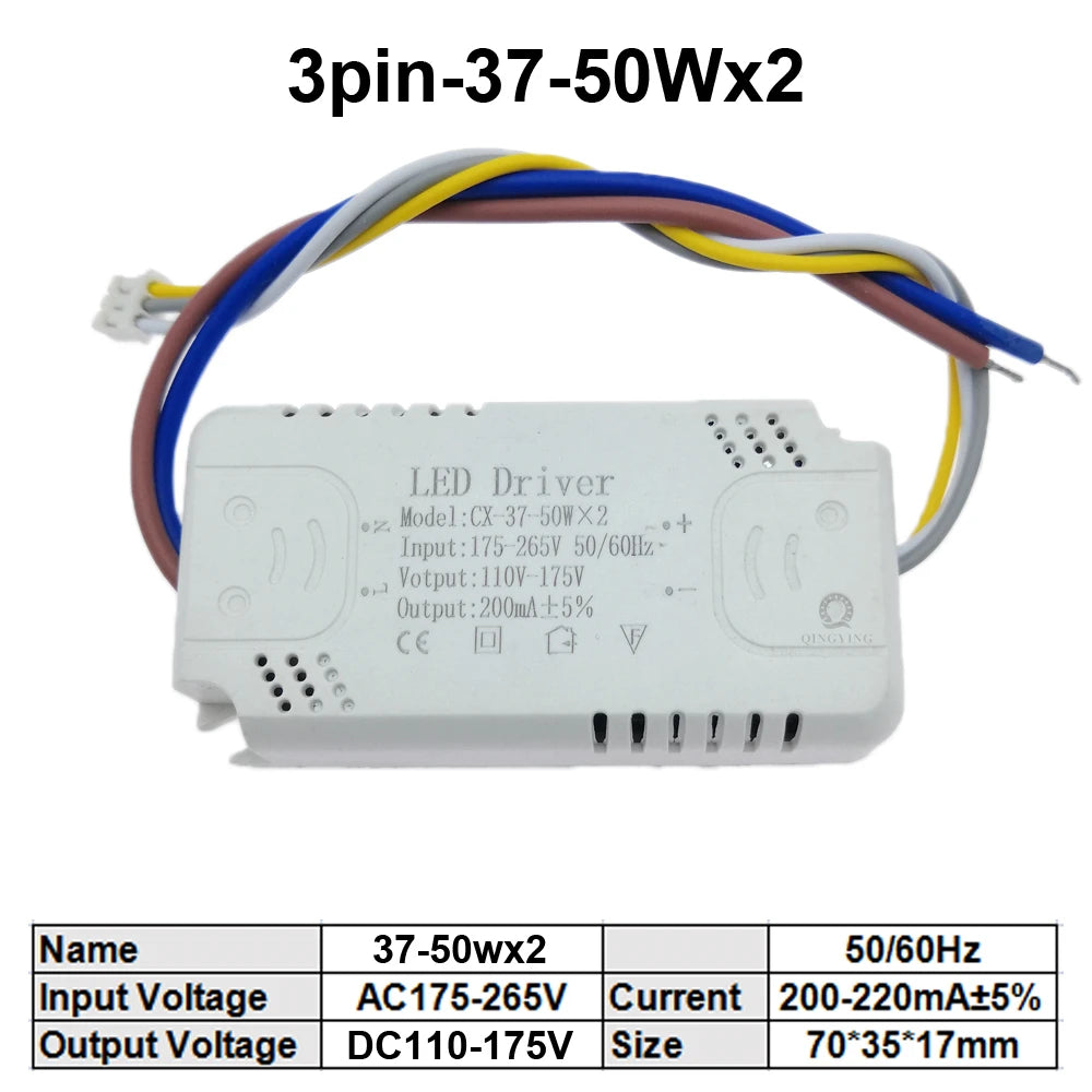 8W-160W LED Driver 3 color Adapter For LED Lighting AC220V Non-Isolating Transformer For Ceiling Light Chandelier Replacement exovai.com