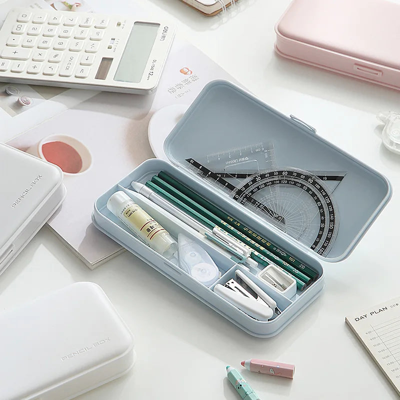 1Pcs Pencil Case Box PP Material Transparent PencilBox Pouch Stationery School Case Supplies Pencil Storage Pencil Bag exovai.com