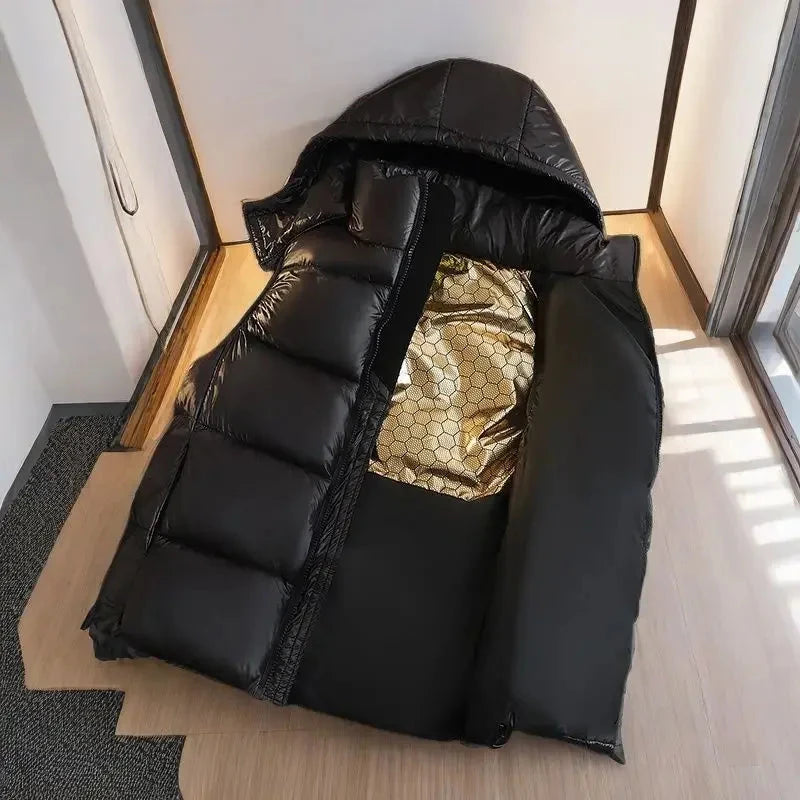 Couples Thickened down Cotton Vest Men's Autumn Winter Cold Resistance Fashion Outerwear Large Size Jacket Shoulder Backless exovai.com