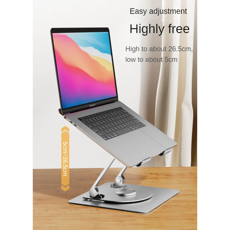 Laptop Stand 360° Rotating Base Foldable Computer Desk Riser  Aluminum Alloy Compatible MacBook Pro/Air Notebook 10- 17.5Inches exovai.com
