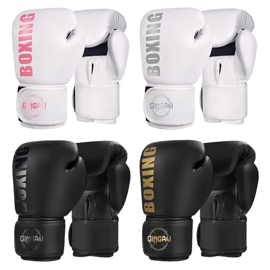 High Quality 6 8 10 12oz Boxing Gloves PU Leather Muay Thai Guantes De Boxeo Free Fight MMA Sandbag Training Glove For Men Women exovai.com