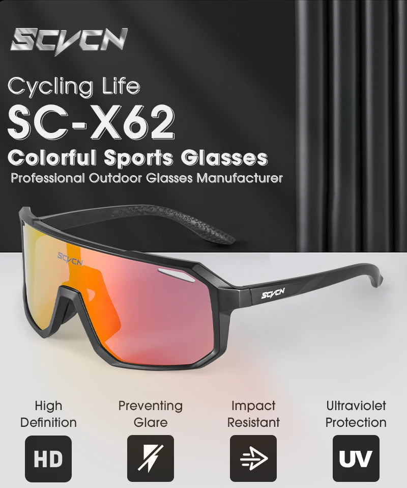 SCVCN Cycling Glasses Bike Mountain Bicycle Hiking Camping Golf UV400 Sunglasses Sport Protection Glasses for Men Women Baseball exovai.com