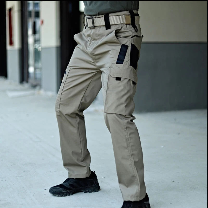 2024 Men's Tactical Pants Outdoor Work Casual Cargo Trousers Waterproof Multi-pocket Wear-Resistant Outdoor Training Trousers exovai.com