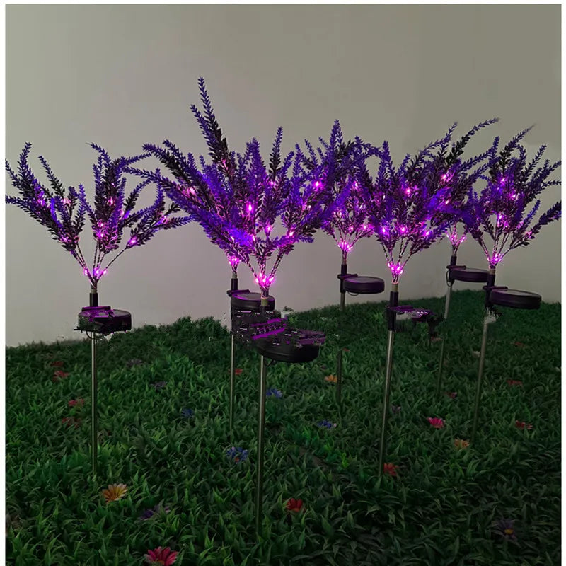 Solar Powered LED Lights Outdoor Lawn Garden Decor Halloween Christmas Festive Atmosphere Lavender Lawn Waterproof Landscape exovai.com