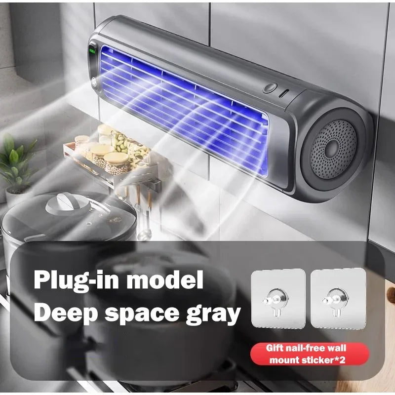 Wall Mounted Air Conditioning Fan Silent Rechargeable Convenient Cooling Electric Fan Home Kitchen Bathroom No Drilling Fan exovai.com
