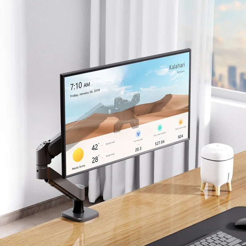 Hot Sale Computer Desk Monitor Mounting Bracket Height Adjustable 13 "-32" Screen Stock Aluminum Mono Gas Spring Monitor Arm exovai.com