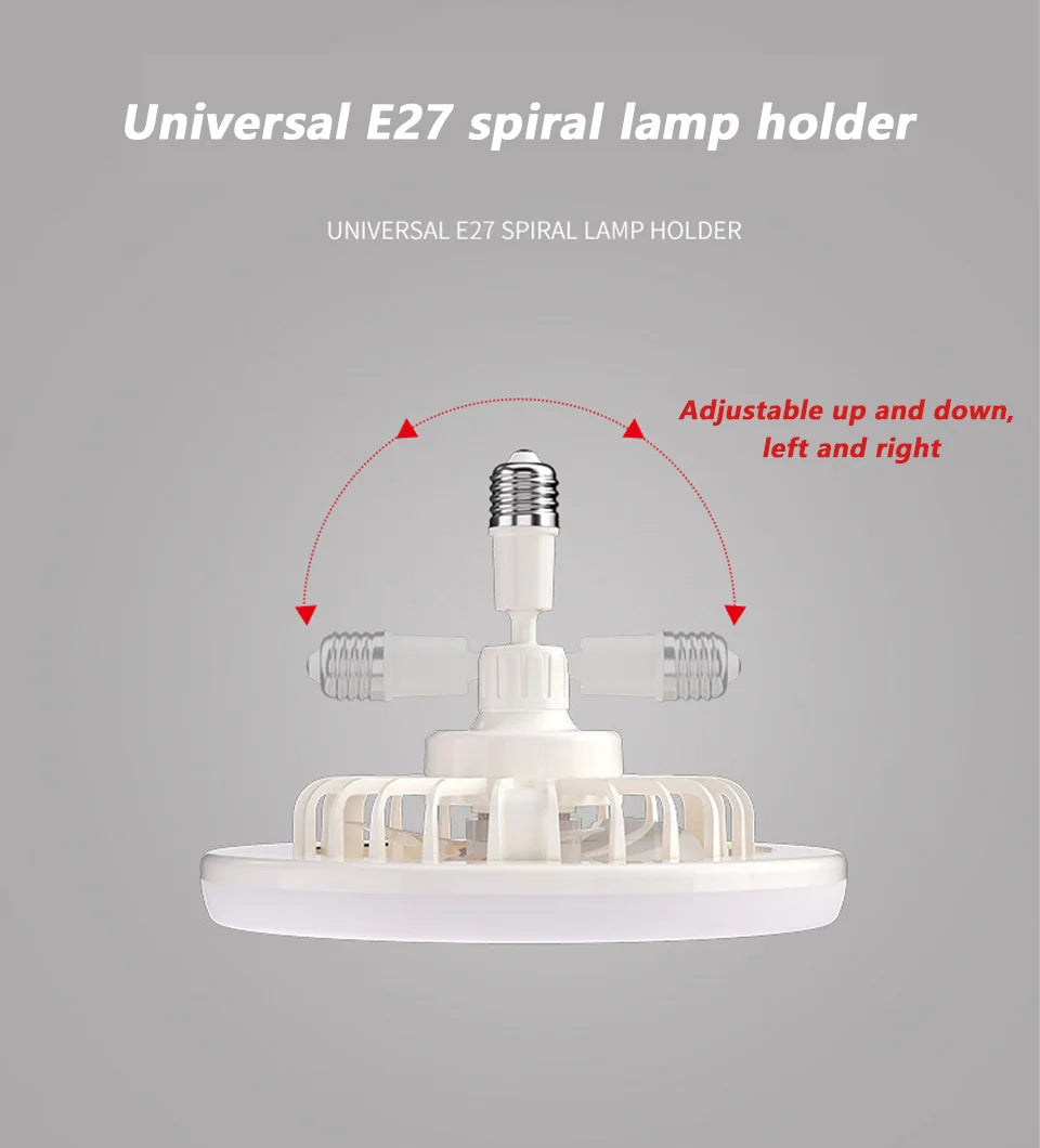 2 In 1 Ceiling Fan Lamps 3 Speeds Adjustable E27 Base Infinitely Dimmable for Living Room Bedroom Study LED Decorative Light exovai.com