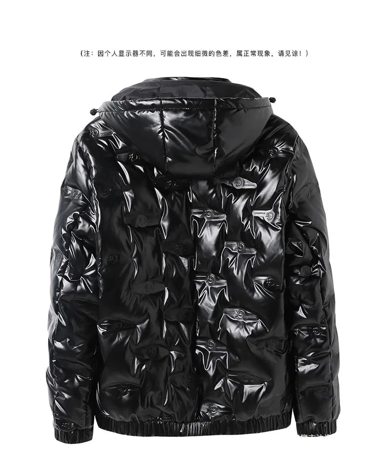 Winter Hot Sale Hooded Men Parkas Fashion Casual Glossy Cotton Jackets Outdoor Thicken Warm Male Clothing Quality Comfortable exovai.com