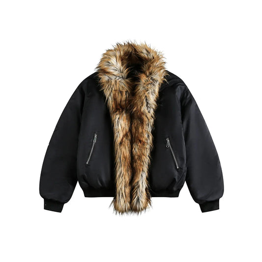 Men Winter Jackets Fur Collar Thicken Warm Parkas Coat Streetwear Harajuku Hip Hop Oversized Padded Jackets Outwear exovai.com