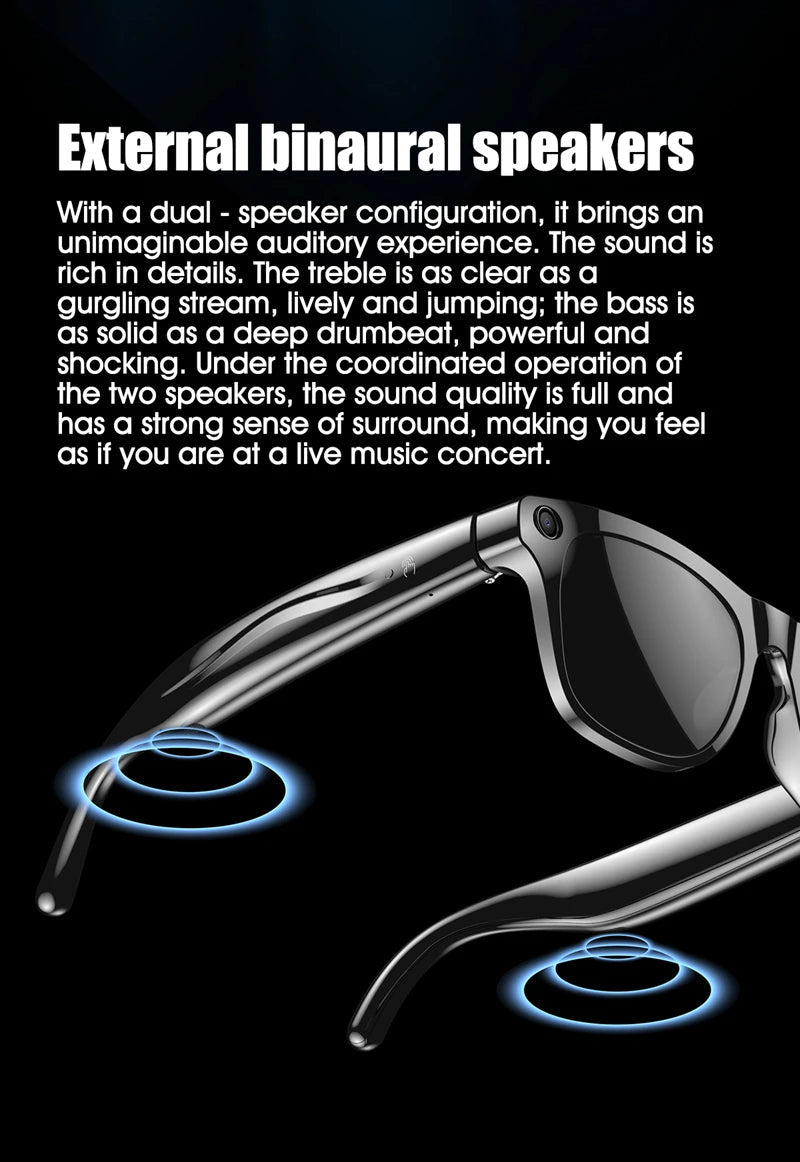 4K AI Smart Photochromic Glasses Multifunction Camera Bluetooth Call Voice Assistant Music Player Translate Glasses For Xiaomi exovai.com
