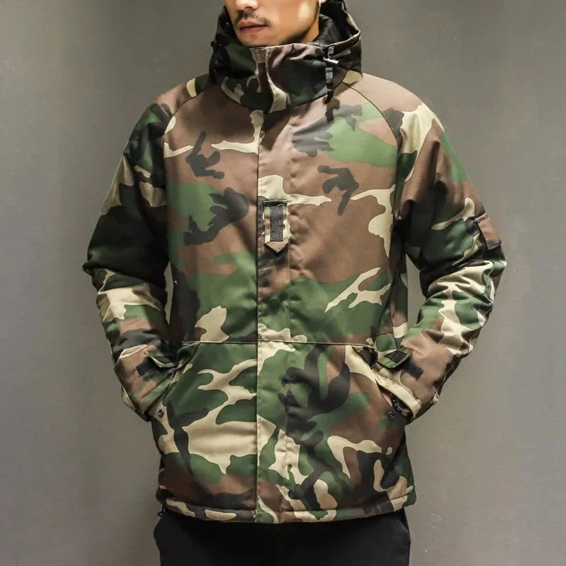 Winter Jacket Men Military Parkas Coat Male Jacket Men Thick Outwear Nylon Camouflage Hooded Down Jacket Plus Size Print Zipper exovai.com