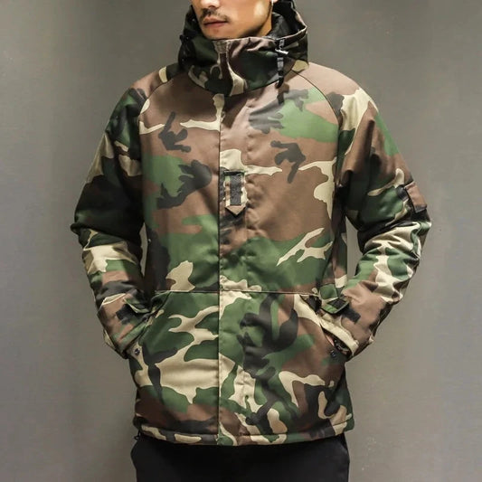 Winter Jacket Men Military Parkas Coat Male Jacket Men Thick Outwear Nylon Camouflage Hooded Down Jacket Plus Size Print Zipper exovai.com