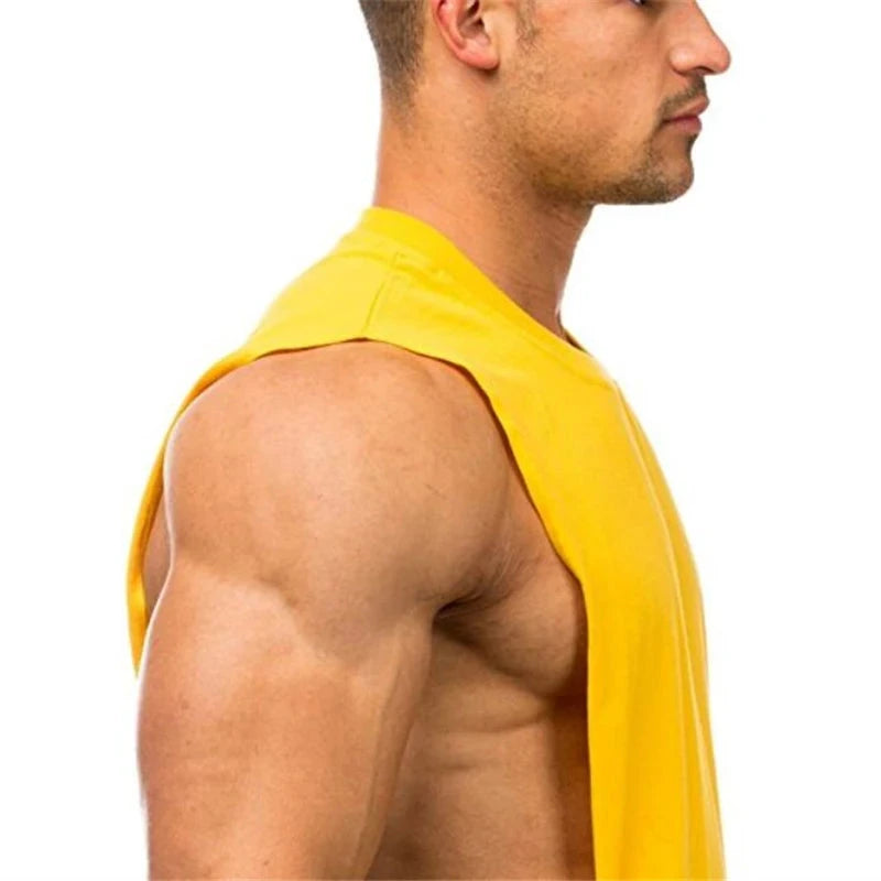 Summer Open Sides Cut Off Gym Clothing Fitness Mens Sleeveless T-shirts Dropped Armholes Bodybuilding Tank Tops Workout Vest exovai.com