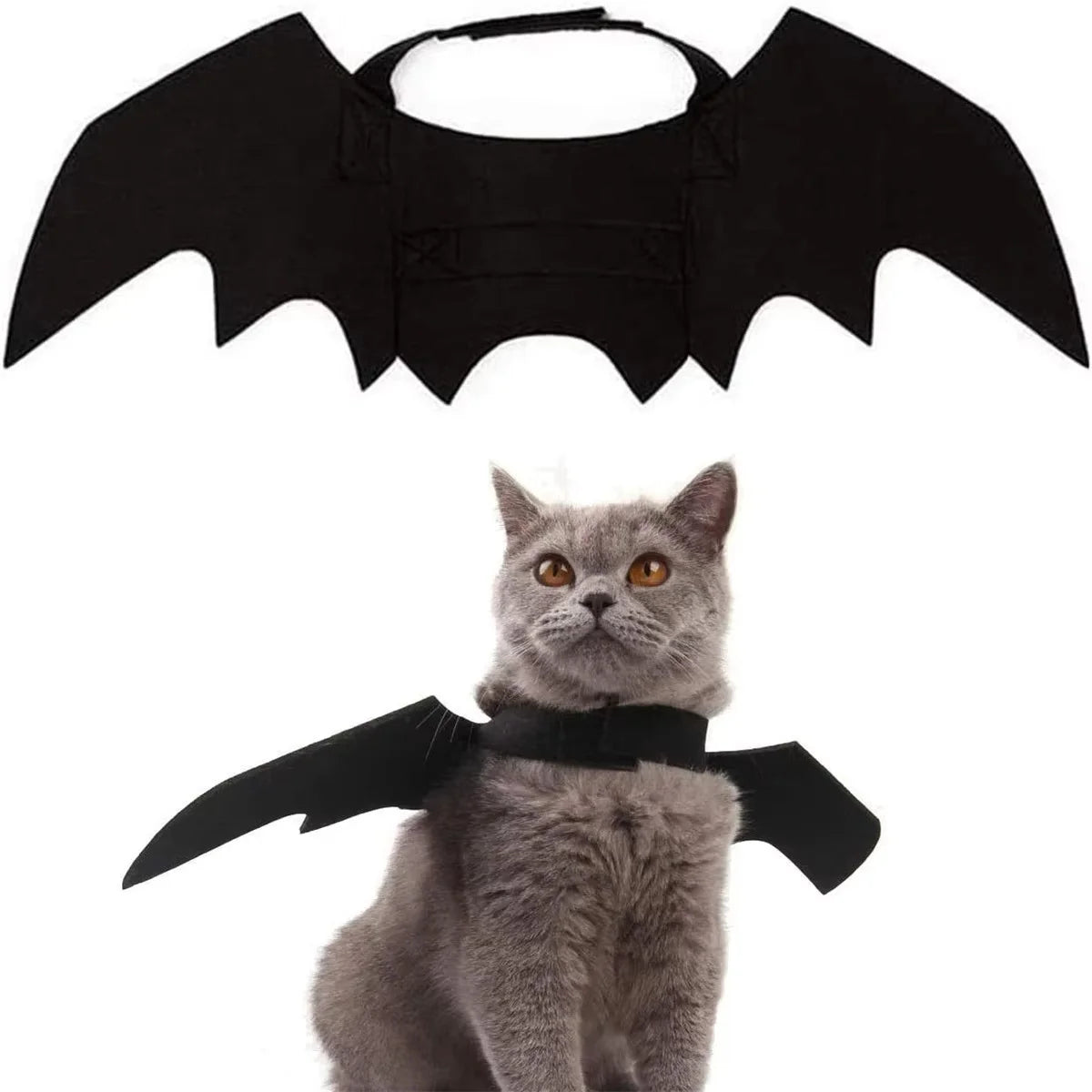 Halloween Cat Clothes Bat Wings Funny Dog Cosplay Costume With pumpkin bells 2023 New Dog Clothes Pet Supplies exovai.com