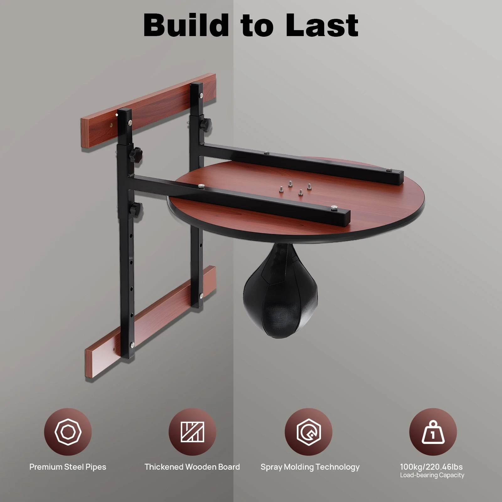 Heavy Duty Adjustable Speed Bag Platform Kit,Professional Wall Mounted Punching Ball Speed Bag Kit for Boxing Training, Exercise exovai.com