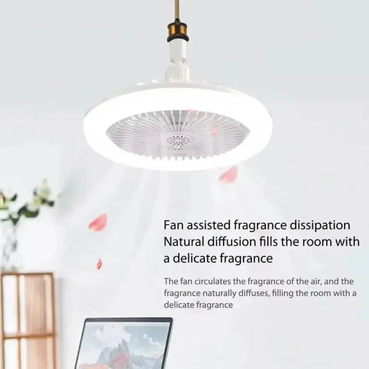 2 In 1 Ceiling Fan Lamps 3 Speeds Adjustable E27 Base Infinitely Dimmable for Living Room Bedroom Study LED Decorative Light exovai.com