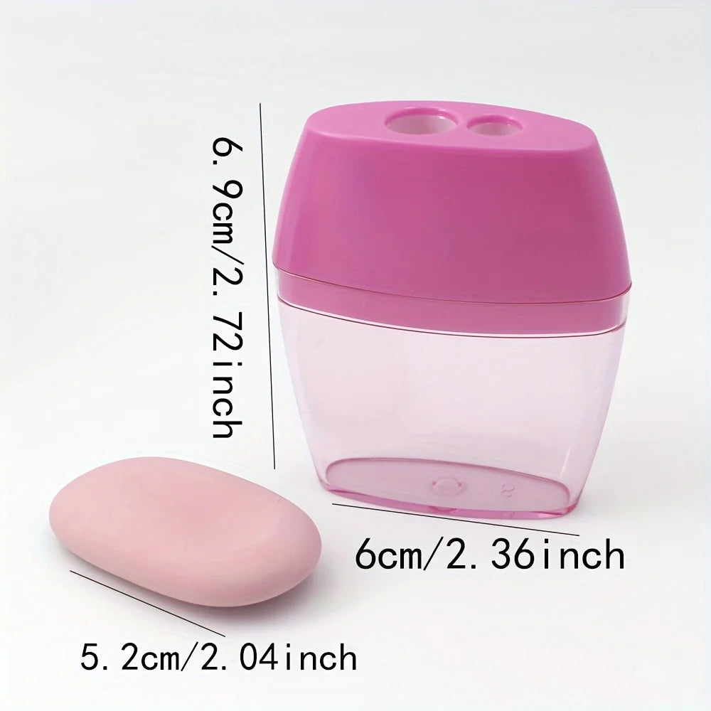 Pencil sharpener and eraser set, a stylish and useful stationery set for students. exovai.com
