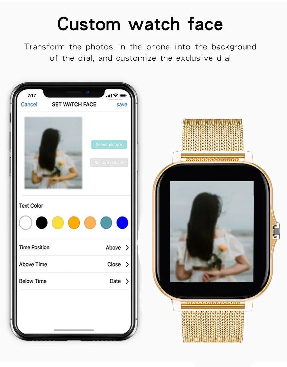 Smart watch for android phone.1.44 inch color screen full touch bluetooth call smart watch magnetic charging exovai.com