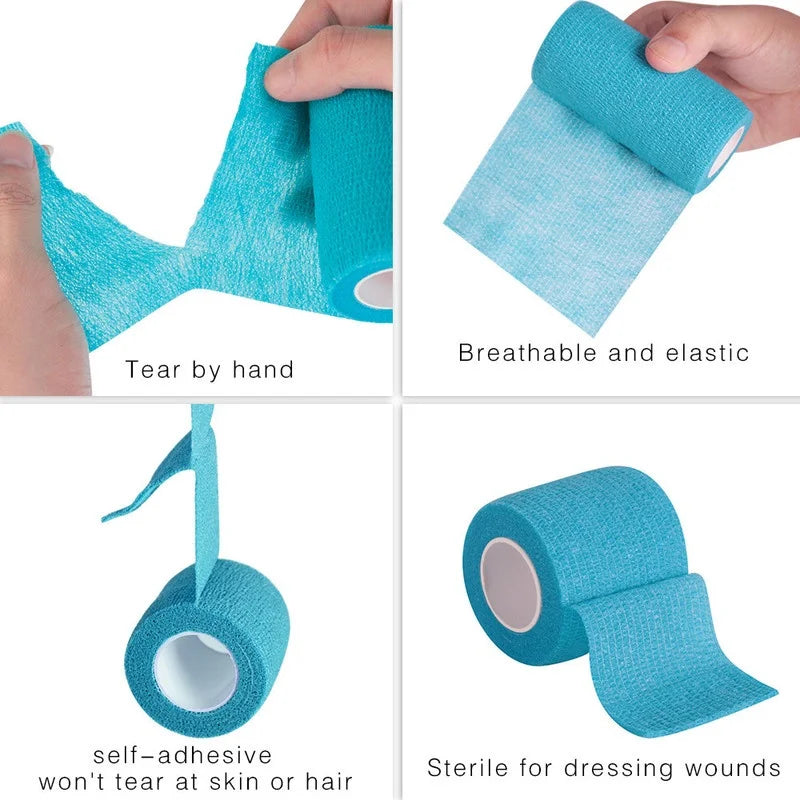 Kinesiology Tape Sport Self Adhesive Elastic Bandage First Aid Tape Wrap Stretch Bandage Cohesive Bandage High Elastic exovai.com