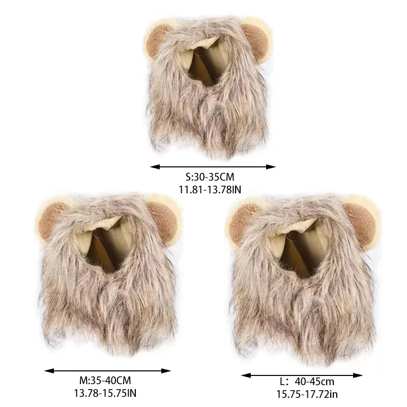 Pet Hairpiece - Humorous Lion Mane Headgear for Dogs and Cats, Adjustable Costume Accessories for Fun Dress-up and Play exovai.com