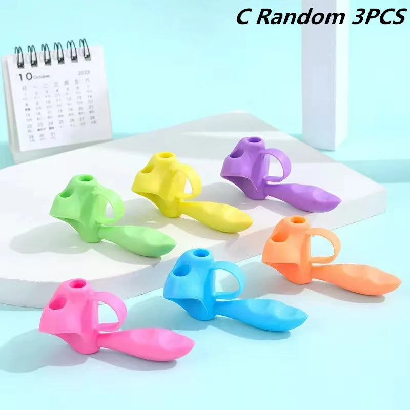 1/3pcs Children Writing Pencil Pan Holder Kids Learning Practise Silicone Pen Aid Grip Posture Correction Device for Students exovai.com