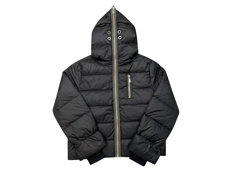 RO style shark head loose casual high street trend men and women hooded black down jacket exovai.com