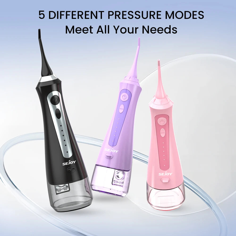 Sejoy Water Dental Flosser Oral Irrigator 8 Jet Tips 5 Modes IPX7 Waterproof  Portable Cordless Teeth Cleaner for Home&Travel exovai.com