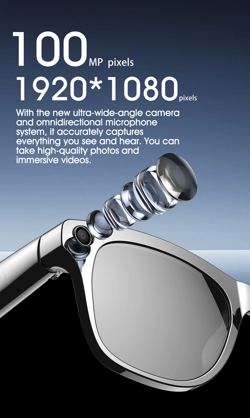 4K AI Smart Photochromic Glasses Multifunction Camera Bluetooth Call Voice Assistant Music Player Translate Glasses For Xiaomi exovai.com