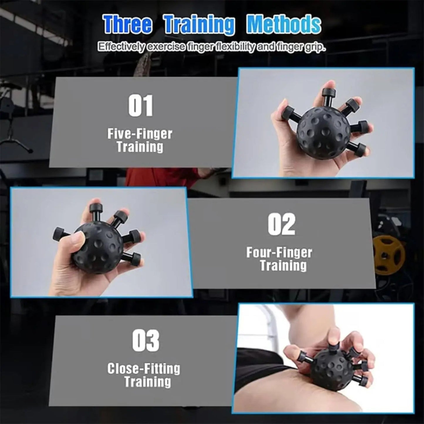 Strengthening finger exerciser, hand clamp exerciser, five-finger power device, rock climbing finger exerciser#Color:black exovai.com