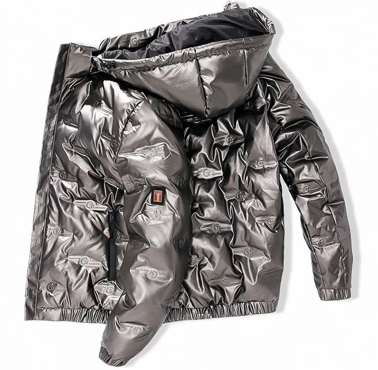 Winter Hot Sale Hooded Men Parkas Fashion Casual Glossy Cotton Jackets Outdoor Thicken Warm Male Clothing Quality Comfortable exovai.com