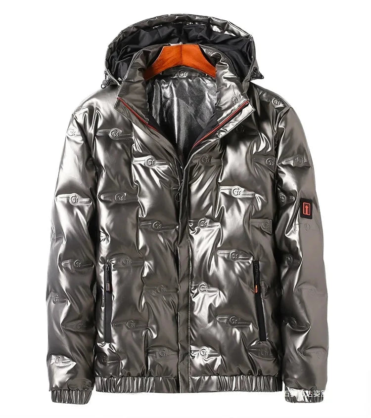 Winter Hot Sale Hooded Men Parkas Fashion Casual Glossy Cotton Jackets Outdoor Thicken Warm Male Clothing Quality Comfortable exovai.com