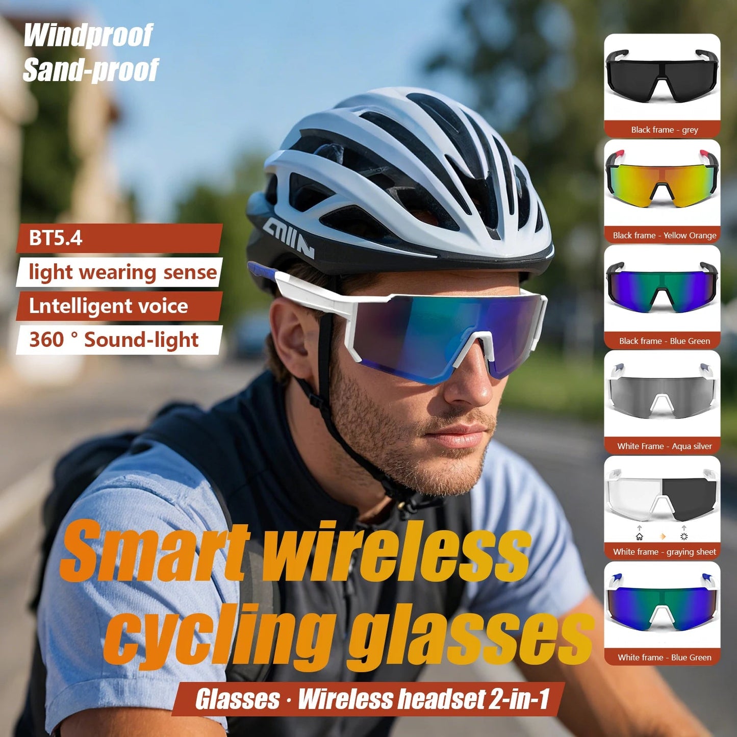 LIGE New Smart Cycling Glasses Men AI Voice Assistant Smart Sunglasses Outdoor Sport Bluetooth Call Music Smart Glasses Women exovai.com
