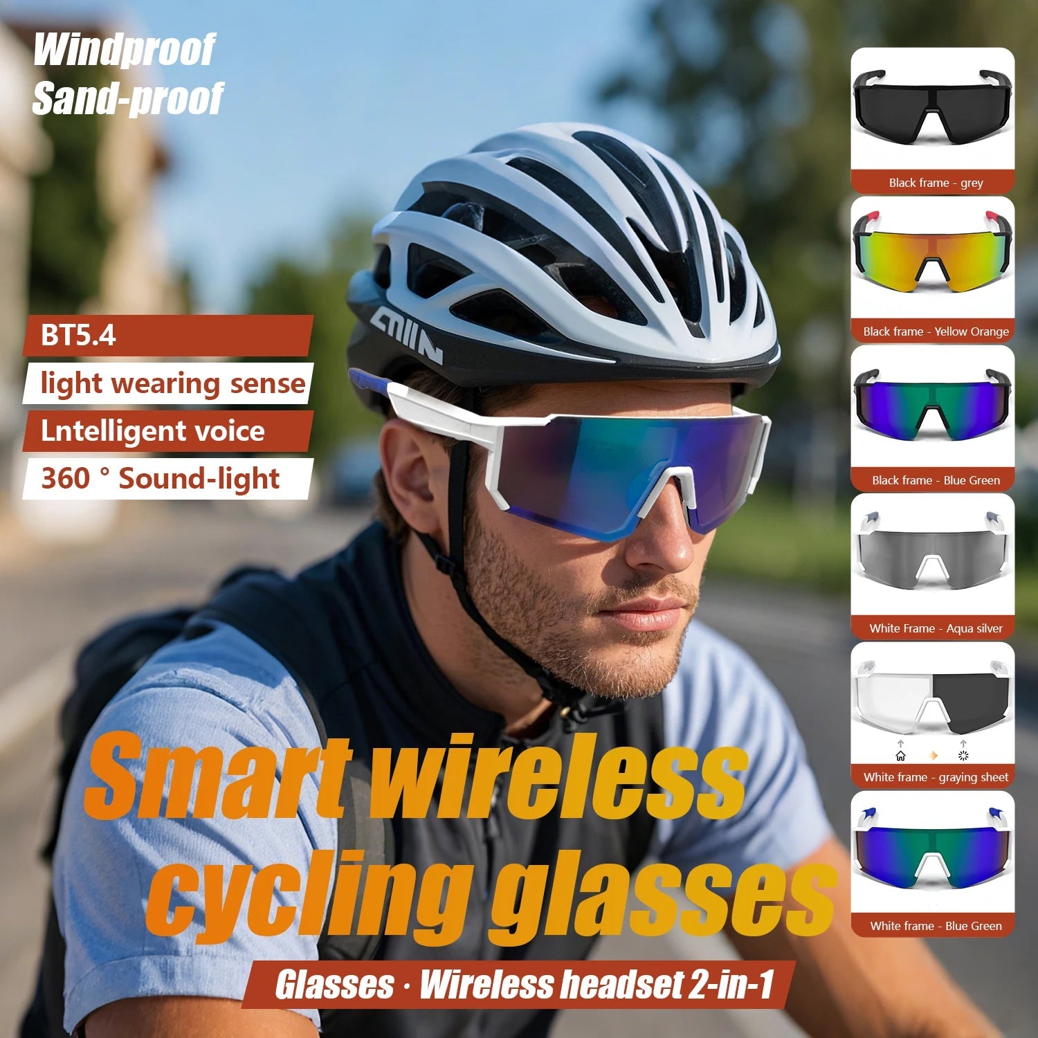 LIGE New Smart Cycling Glasses Men AI Voice Assistant Smart Sunglasses Outdoor Sport Bluetooth Call Music Smart Glasses Women exovai.com