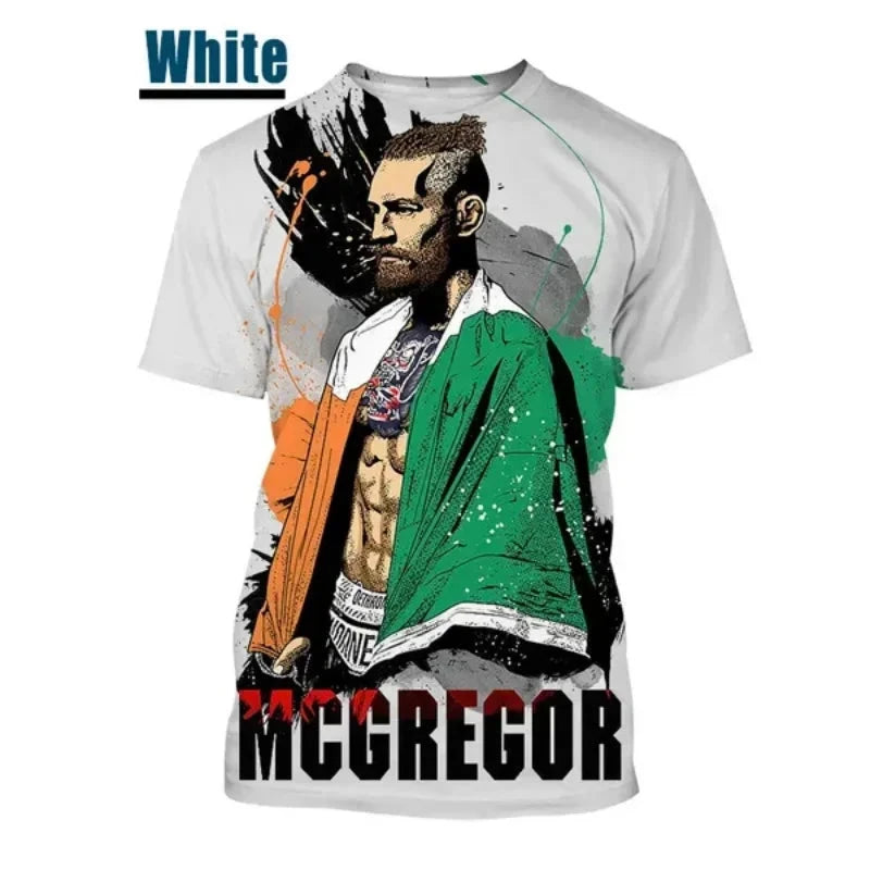 Fashion Men Clothing New Integrated Fighting McGregor 3D Print T-shirt Personality Harajuku Street Unisex Oversized T Shirt Tops exovai.com