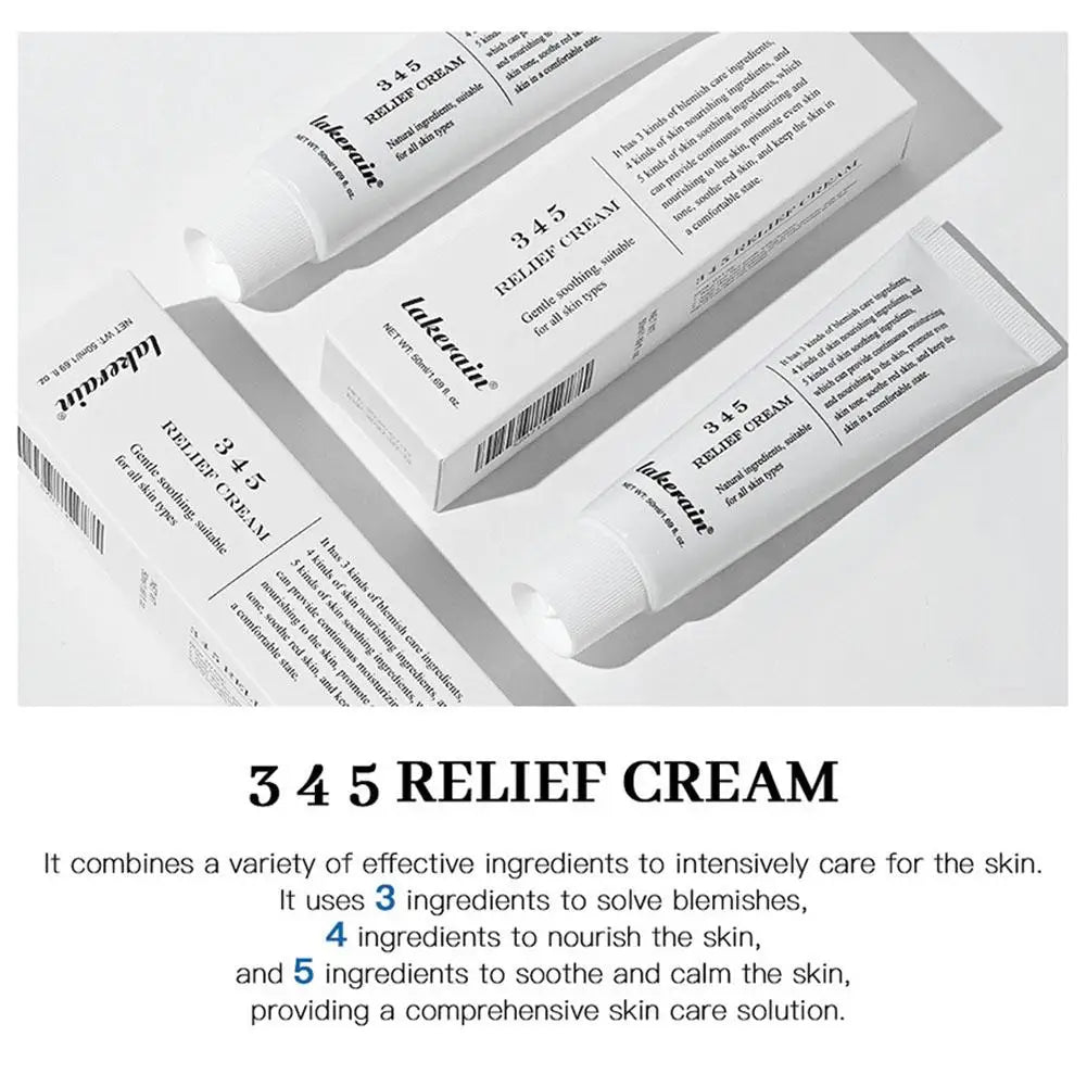 345 Relief Cream Face Moisturizer Cream Nourish Soothing Skin Repair Clean Acne For Oily Skin, Hydrating Facial Lotion Skincare exovai.com