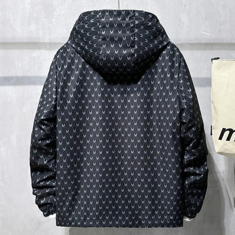 Men's Fashion Casual Spring Autumn Clothing Windproof Loose Jacket Black Color Outdoor Hooded Punching Jacket 7XL exovai.com