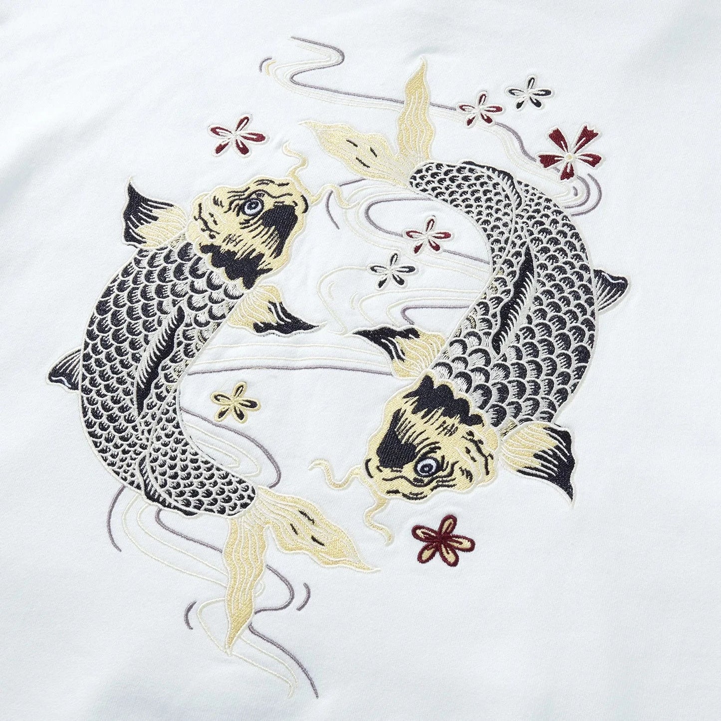 Autumn Winter Hoodies for Men Brocade Carp Embroidery Knit Sweatshirt with Hat Oversize Pullovers Cotton Male Clothing exovai.com