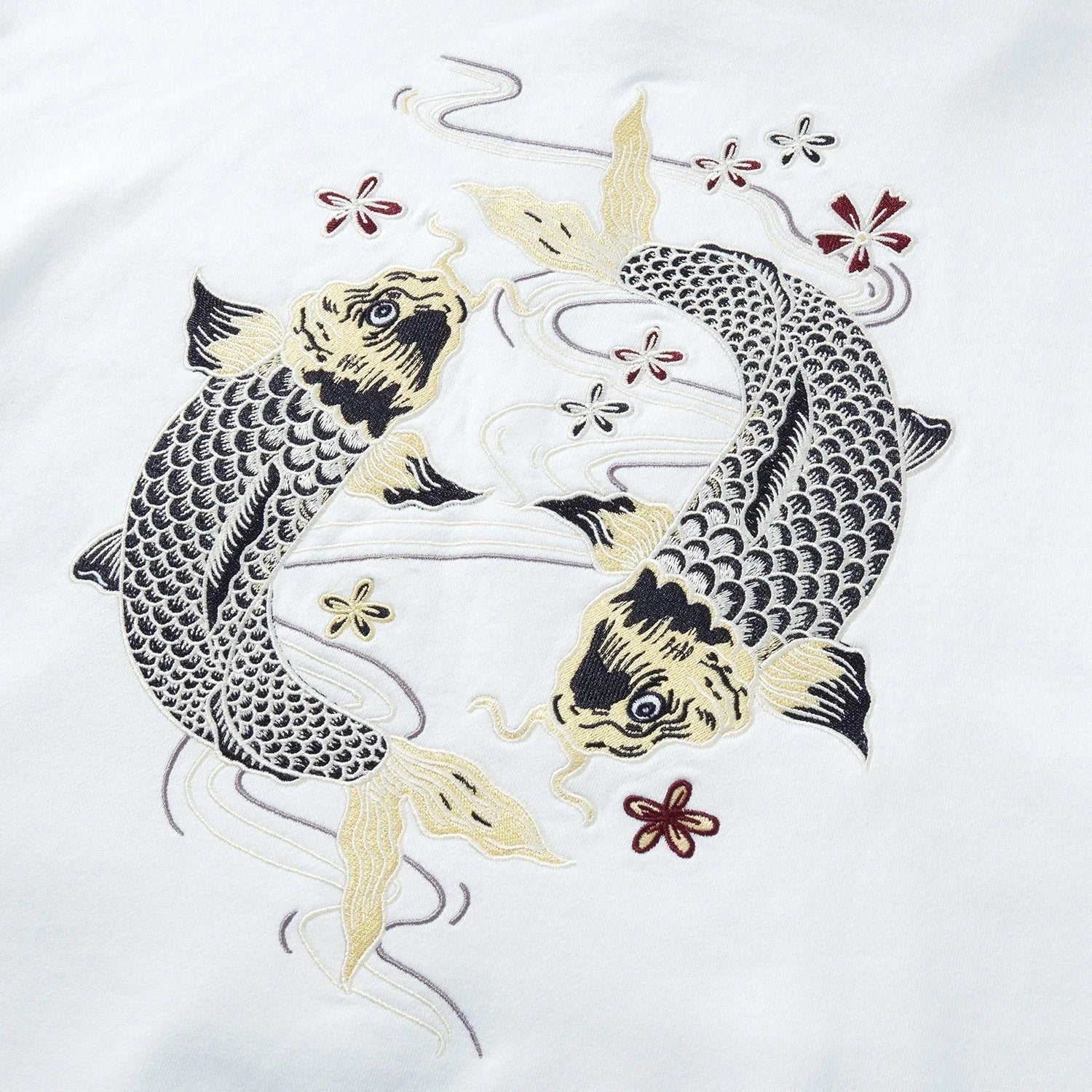 Autumn Winter Hoodies for Men Brocade Carp Embroidery Knit Sweatshirt with Hat Oversize Pullovers Cotton Male Clothing exovai.com