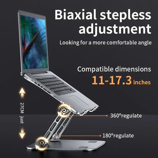Phone Tablet Stand Adjustable Aluminum Alloy Laptop Tablet up to 17 "Laptop Portable Folding Cooling Stand For Macbook iPad Asus exovai.com