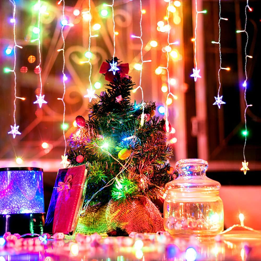Christmas Decoration Lights Outdoor 20m 864 LED Street Garlands Icicle Lights Outdoor Waterproof Curtain Fairy String Light exovai.com