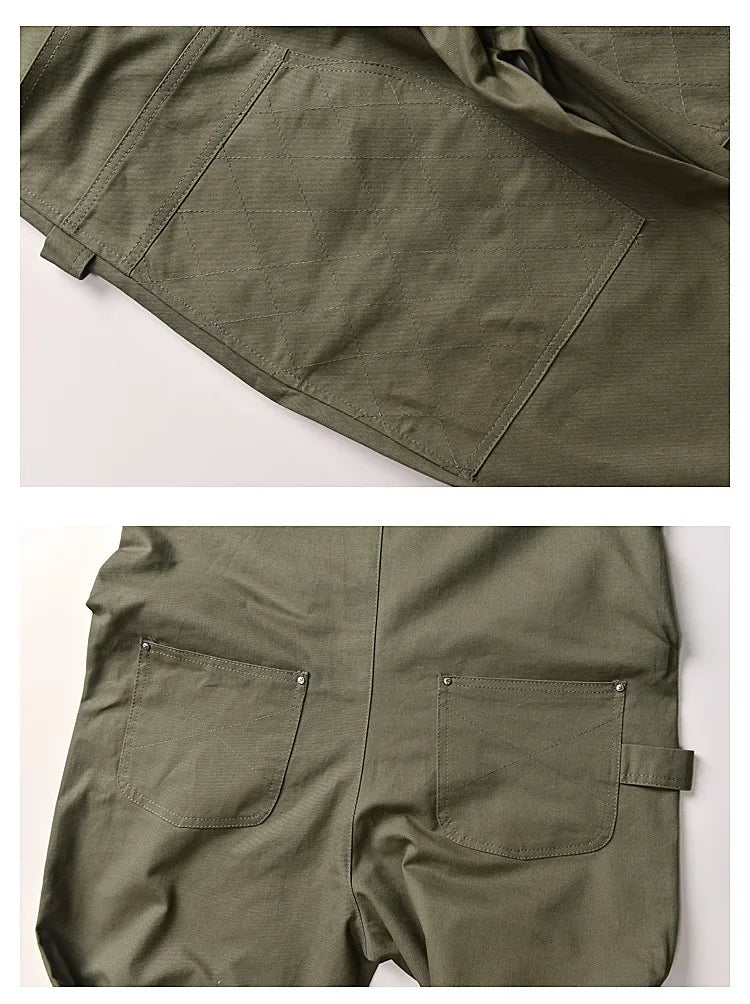 Japanese Style Loose Fit Jumpsuit Cargo Pants Bell Bottoms Dad Pants Ins Popular Same Style Tank For Men Women exovai.com