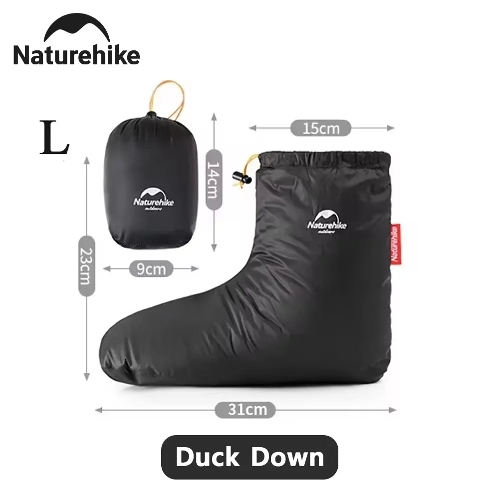 Naturehike Winter Warm Down Shoes Cover Outdoor -15℃~0℃ Waterproof Windproof Goose Duck Down Thermal Feet Cover Unisex Down Boot exovai.com