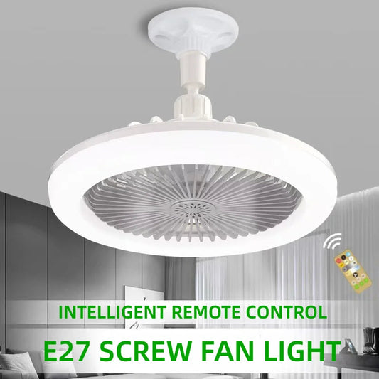 Rotatable 3in1 Ceiling Fan with Remote Control Lighting Lamp E27 Converter Base Lighting Base Bedroom Living Room Miflame exovai.com