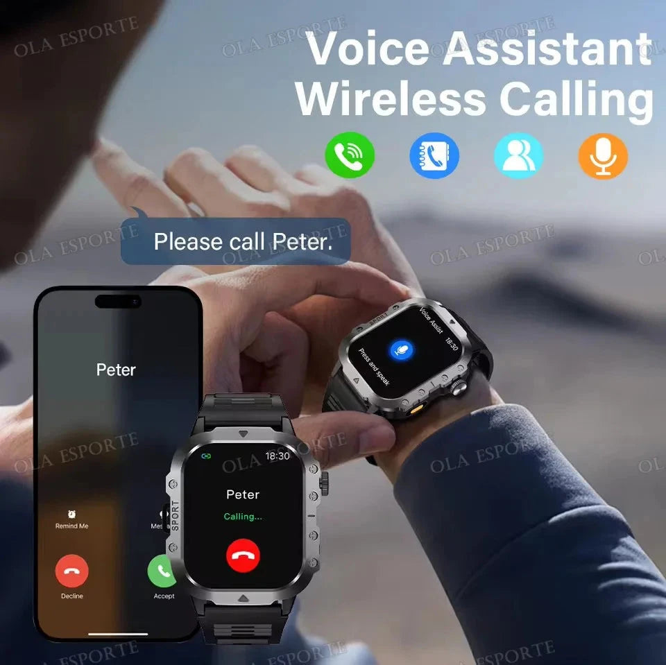 2025 New LED Men's Smartwatch Bluetooth Talking Smartwatch Multi Sport Mode Health Monitor Outdoor Sport Smart Watch For Android exovai.com